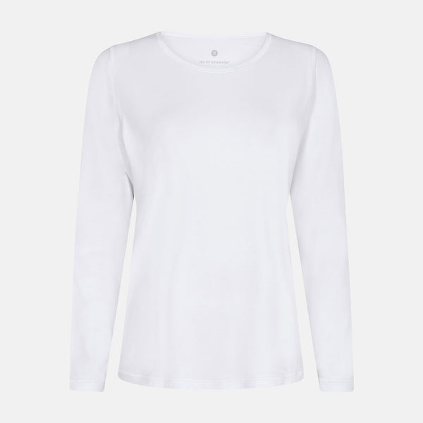 Hvid langærmet bambus T-shirt fra JBS of Denmark
