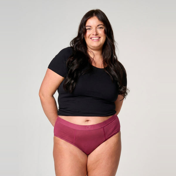 Heavy Bamboo Period Underwear in Ruby Pink