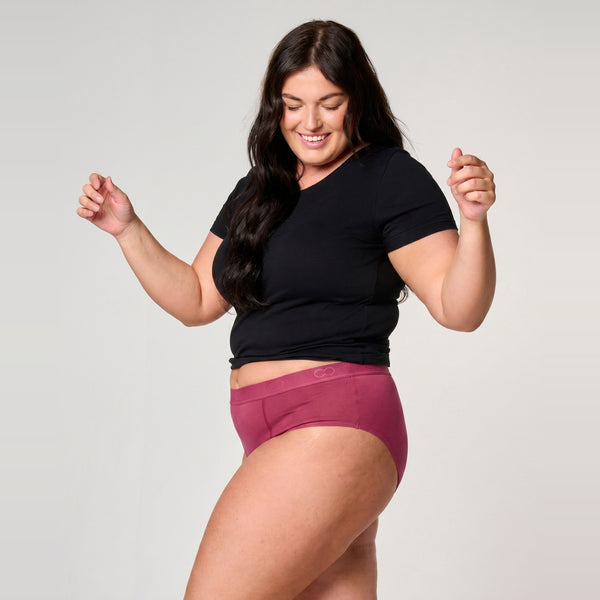 Heavy Bamboo Period Underwear in Ruby Pink