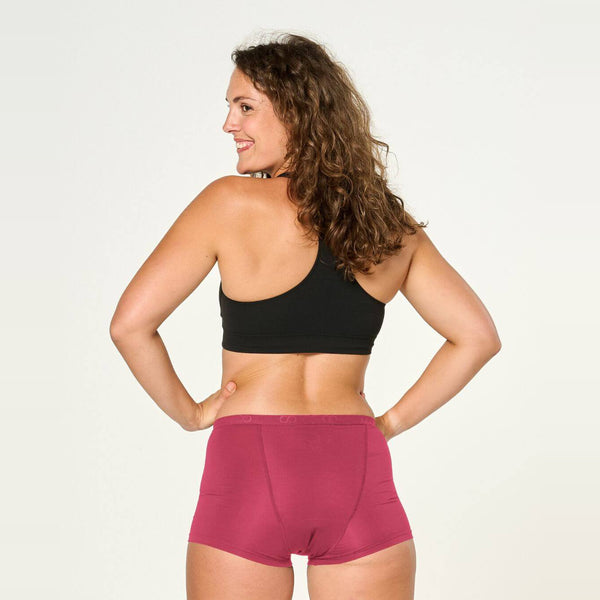 Moderate/Heavy Bamboo Period Underwear in Ruby Pink