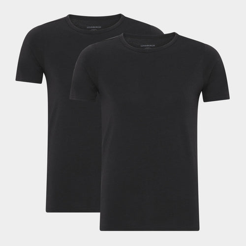 2 pak sorte slim fit T-shirts i bambus XXL Lindbergh