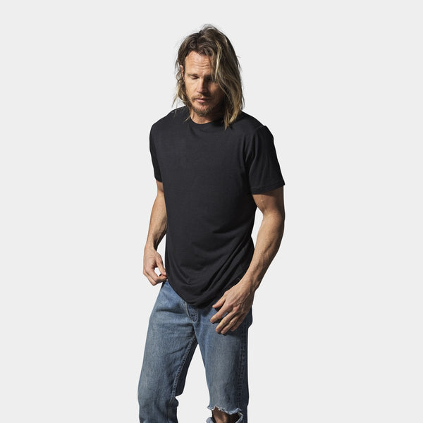 Sort bambus crew neck T-shirt    Resteröds