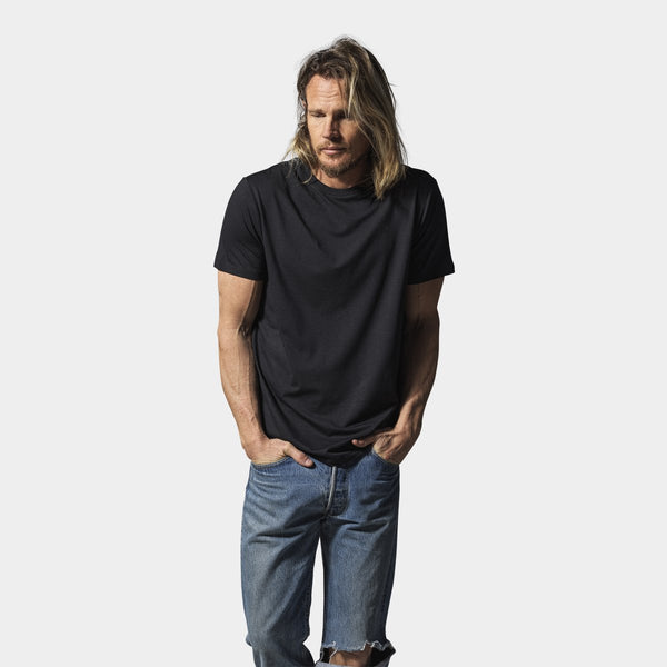 Sort bambus crew neck T-shirt    Resteröds