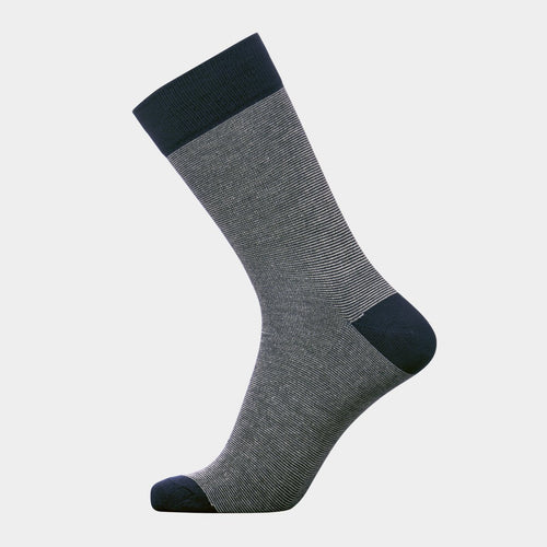 Navy stribet bambus strømper 45-48 Egtved