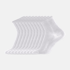 10-pack white bamboo ankle socks from Decoy