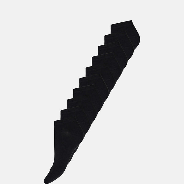 10 pak sort bambus sneakerstrømper   Decoy