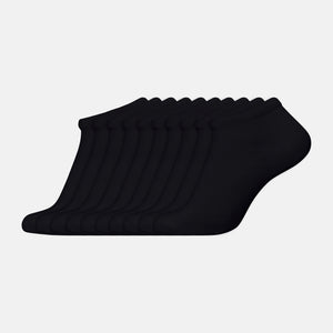 10-pack black bamboo sneaker socks from Decoy