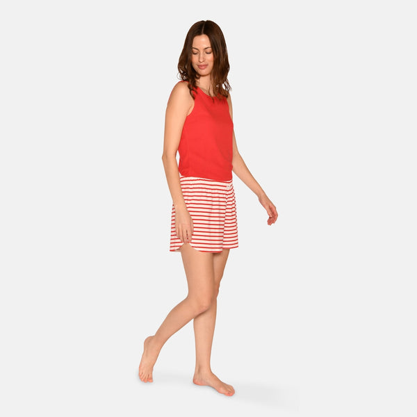 Kimmy bamboo night shorts - Red striped