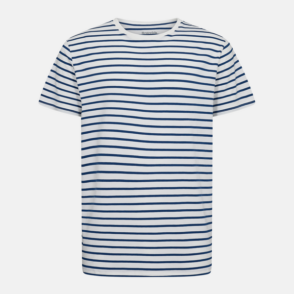 Navy/white striped crew neck bamboo t-shirt