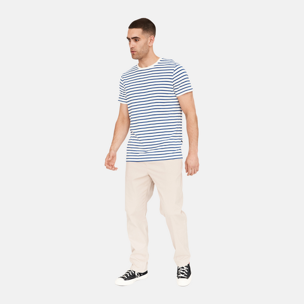Navy/white striped crew neck bamboo t-shirt