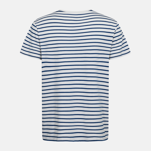 Navy/white striped crew neck bamboo t-shirt