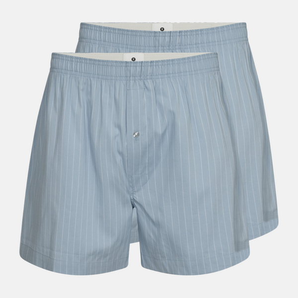 2-pack light blue bamboo poplin boxer shorts