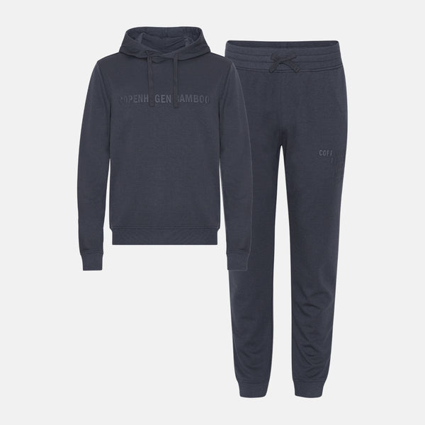 Dark grey bamboo hoodie jogging set with logo