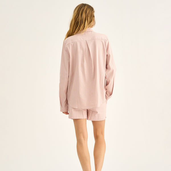 Striped long sleeve bamboo nightshirt