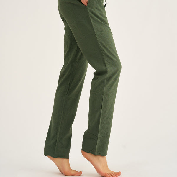 Green bamboo pants