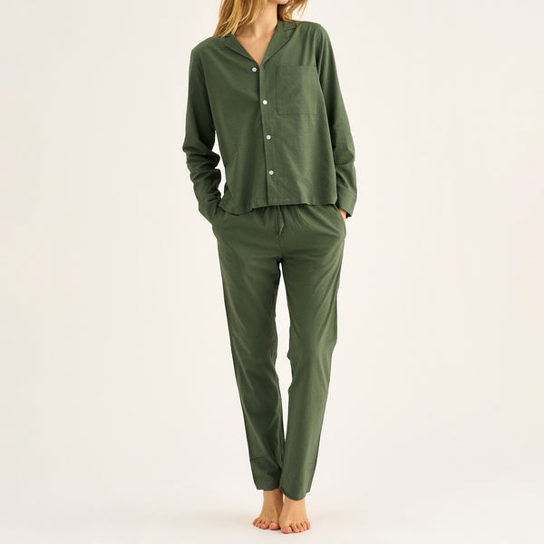 Green bamboo pants