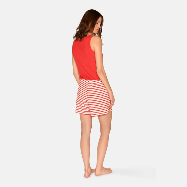 Kimmy bamboo night shorts - Red striped