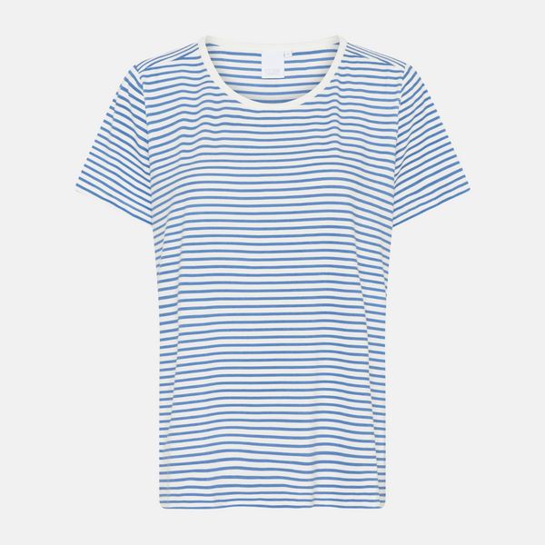 Bea short-sleeved bamboo t-shirt - light blue striped