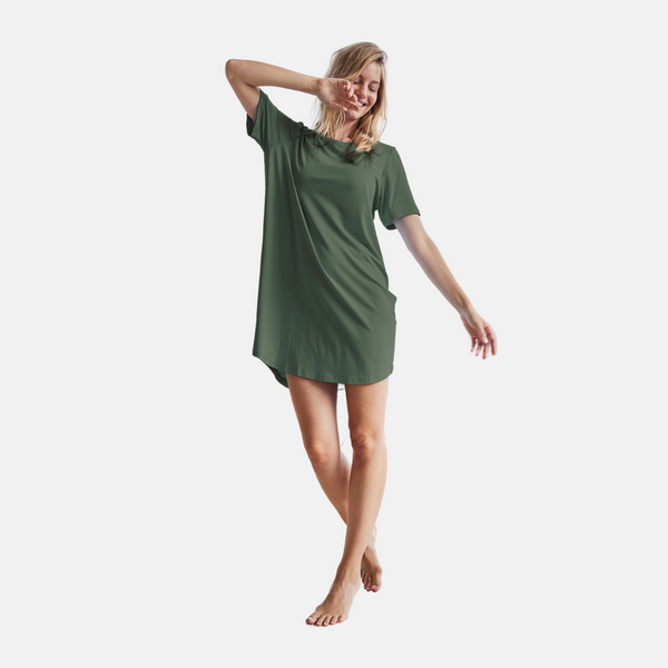 Green bamboo t-shirt dress