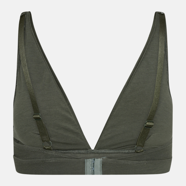 Green bamboo triangle bra with feminine details