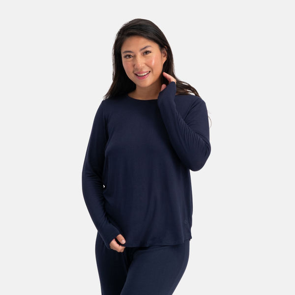 Nina long-sleeved pyjama set navy