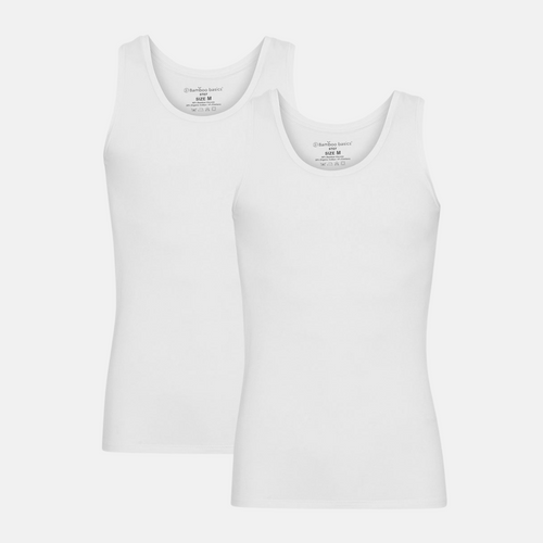 2 pak Hvid bambus Tank Top fra Bamboo Basics