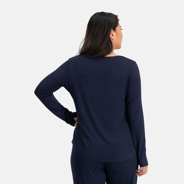 Nina long-sleeved pyjama set navy