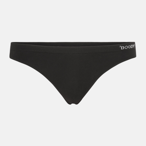 Black bamboo thong panties