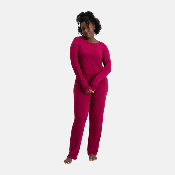 Nina long-sleeved pajama set burgundy