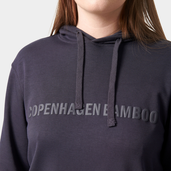 Dark grey bamboo hoodie with logo