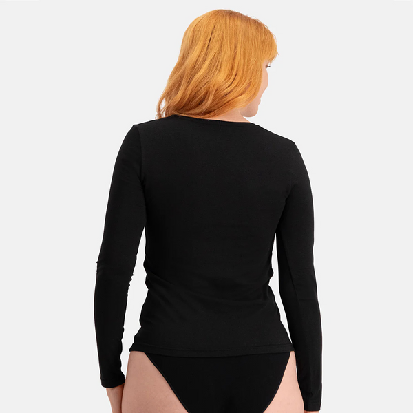 Liv bamboo v-neck long sleeve t-shirt - black 2 pack