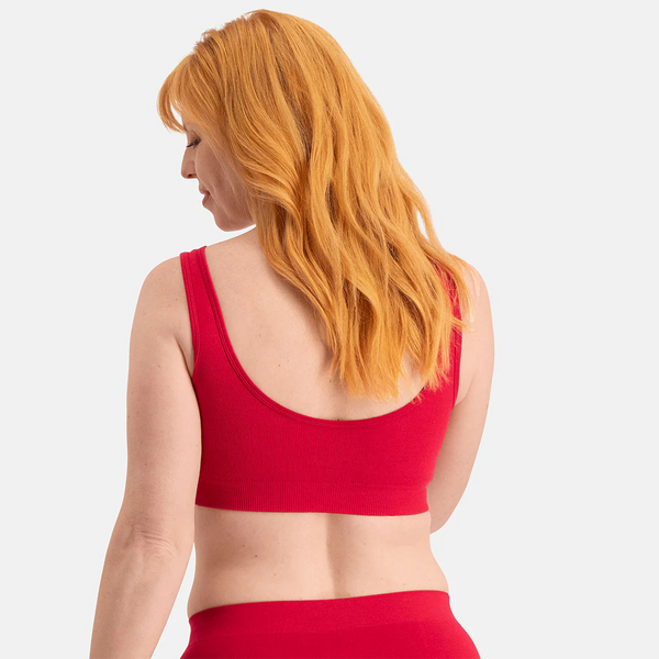 Fleur bamboo padded non-wired bra - red
