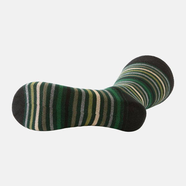 Green striped bamboo socks