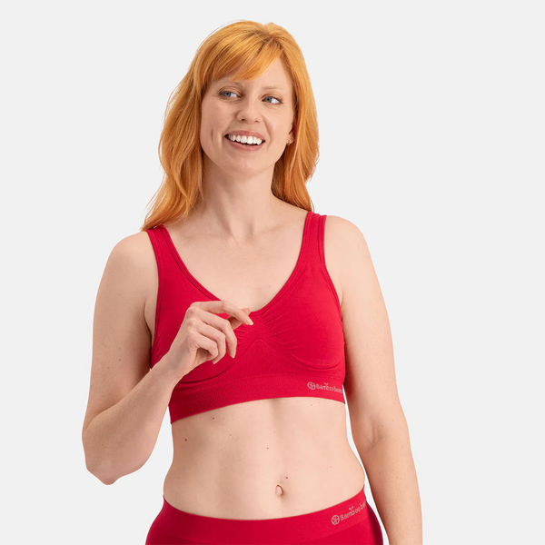 Fleur bamboo padded non-wired bra - red