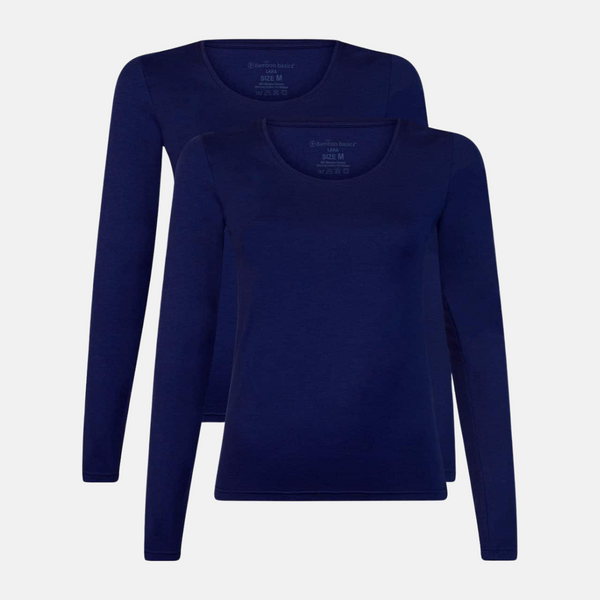 Lara bamboo long sleeve T-shirt - Navy 2 pack