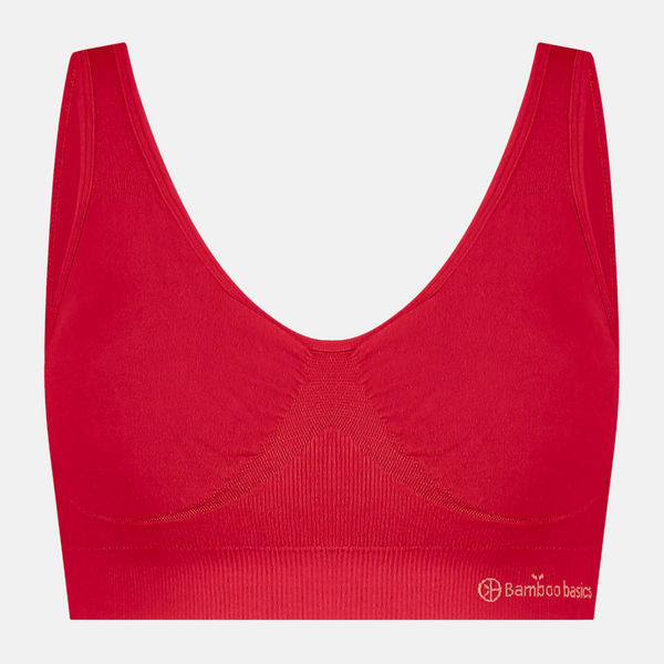 Fleur bamboo padded non-wired bra - red
