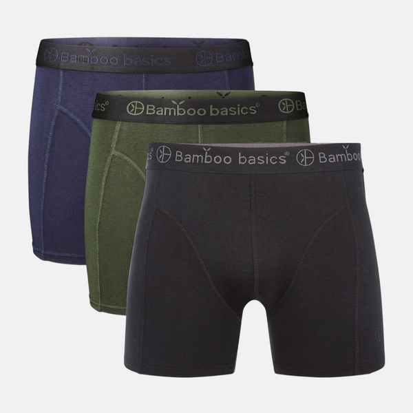 Rico bamboo underpants - black, army and navy 3 pack