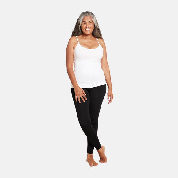 White bamboo top with thin straps