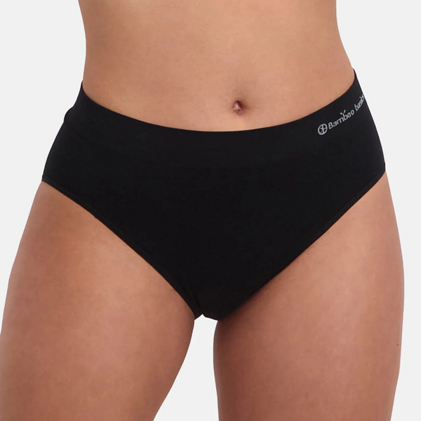 Belle bamboo maxi panties with narrow elastic edge - black 3 pack