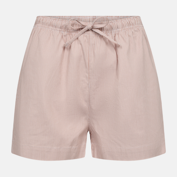 Pink striped bamboo night shorts