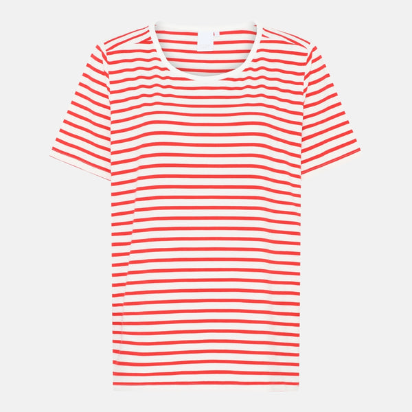 Bea short-sleeved bamboo t-shirt - Red striped