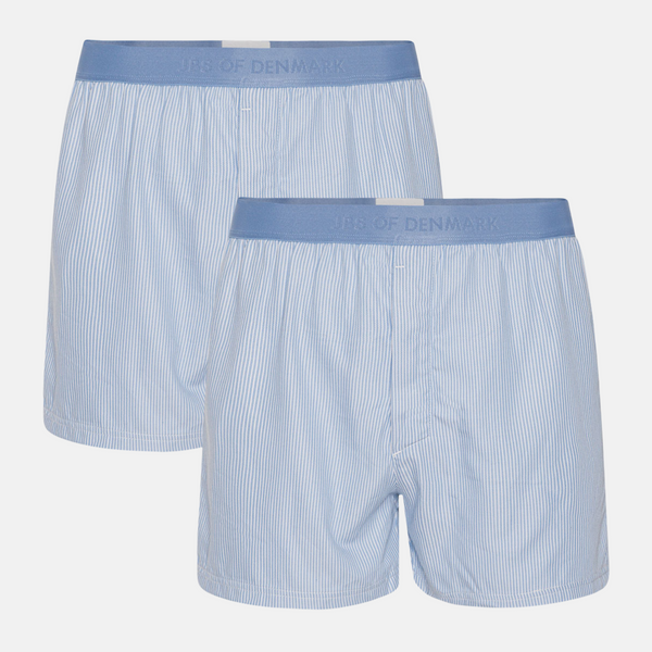 2 pairs of light blue striped bamboo boxer shorts