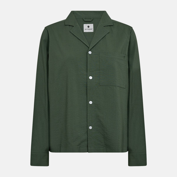 Green bamboo shirt in seersucker quality