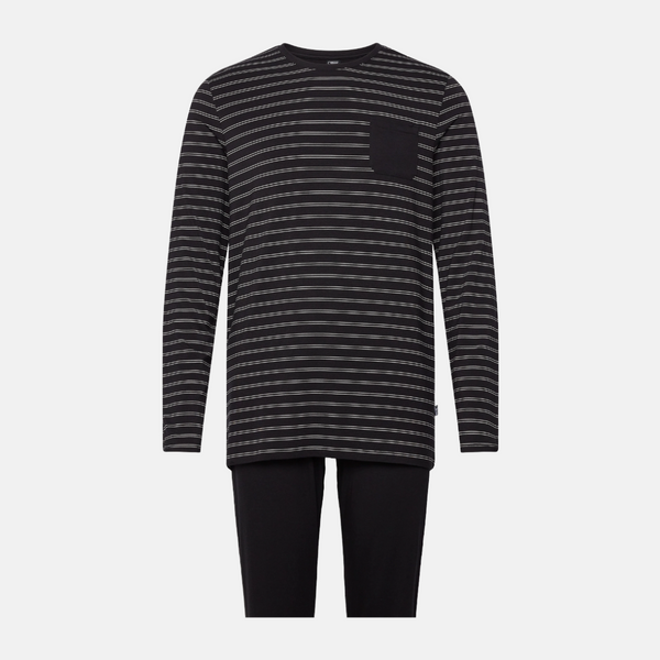Black bamboo pajamas with stripes