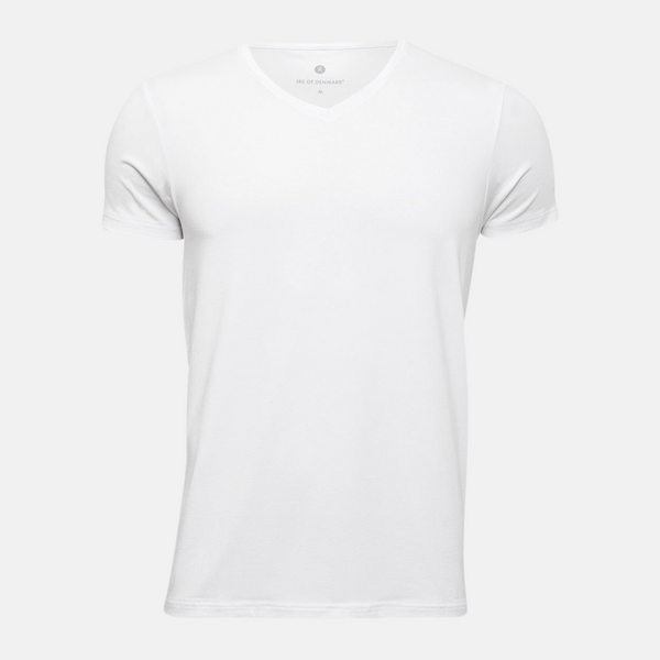 White v-neck bamboo T-shirt