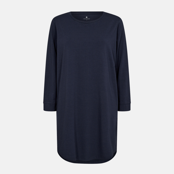 Long-sleeved bamboo T-shirt dress navy
