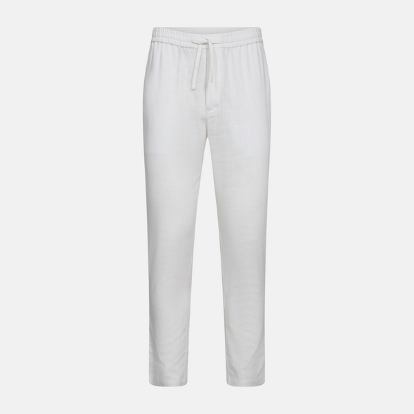White bamboo and linen trousers