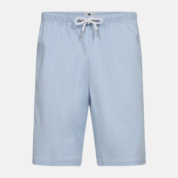 Light blue striped bamboo night shorts
