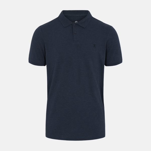 Navy pique bamboo polo shirt