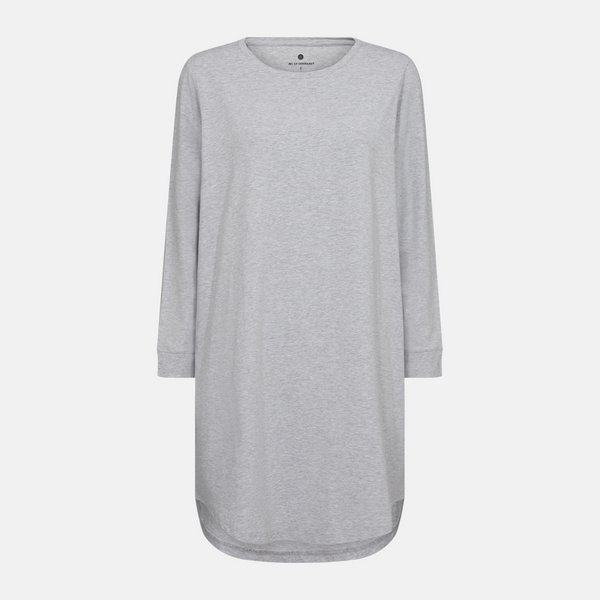 Long-sleeved bamboo T-shirt dress light gray